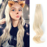 Remy Tape-in Hair Extensions #60 Platinum Blonde