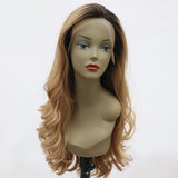 Highlights T1B/Honey Blonde Long Wavy Synthetic Lace Front Wig