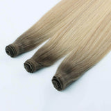 Remy Hand Tied Hair Extensions Rooted Highlights #6-18/613
