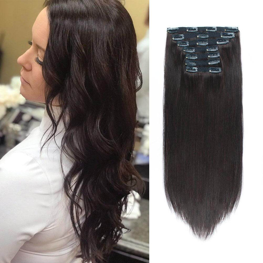 Remy Clip in Hair Extensions 120G Dark Brown 2#