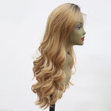 Highlights T1B/Honey Blonde Long Wavy Synthetic Lace Front Wig