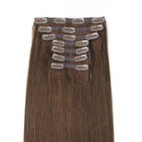 Remy Clip In Hair Extensions Reddish Brown 4#