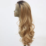 Highlights T1B/Honey Blonde Long Wavy Synthetic Lace Front Wig