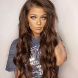 Remy Clip In Hair Extensions Reddish Brown 4#