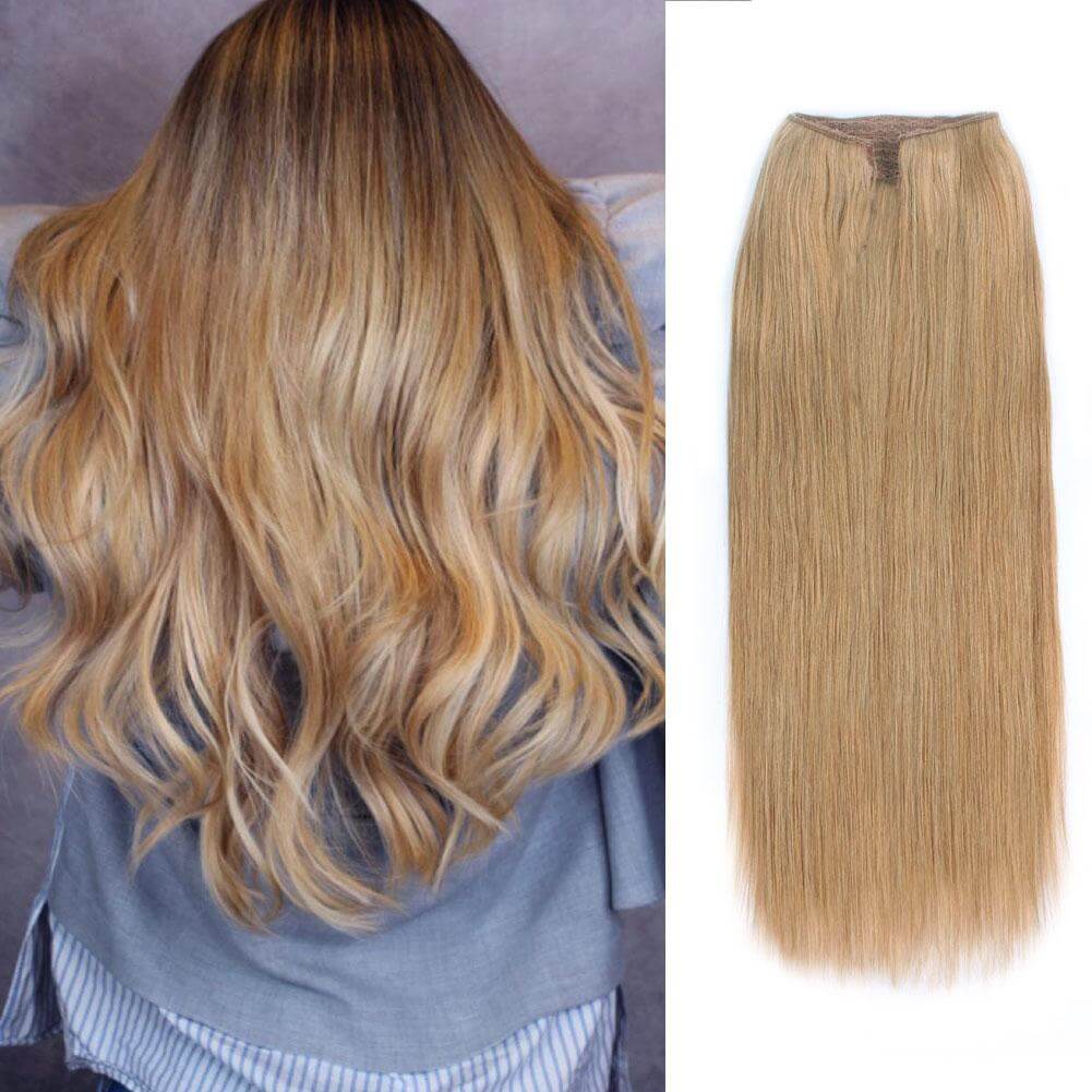 Remy Halo Hair Extensions 27# Strawberry Blonde