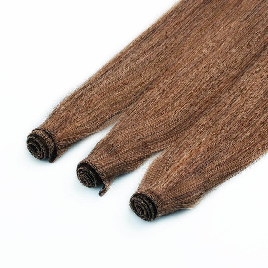 Remy Hand Tied Hair Extensions Light Auburn (#30)