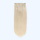 Remy Clip in Hair Extensions 120G Platinum Blonde 60#