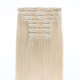 Remy Clip in Hair Extensions 120G Platinum Blonde 60#