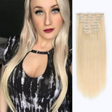 Remy Clip in Hair Extensions120G Beach Blonde 613#