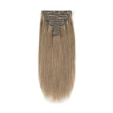 Remy Clip In Hair Extensions 120g Ash Brown 8#