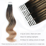 Remy Tape-In Hair Extension Balayage B#2/#18