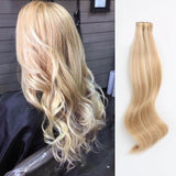 Remy Tape-In Hair Extension P #12/#60 Dark Dirty Blonde Highlights Ash Blonde