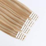 Remy Tape-In Hair Extension P #12/#60 Dark Dirty Blonde Highlights Ash Blonde