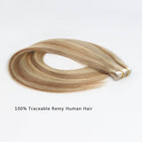 Remy Tape-In Hair Extension P #10/#613 Golden Brown Highlights Beach Blonde