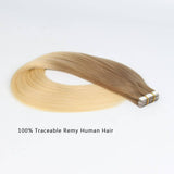 Remy Tape-In Hair Extension T#10/#613 Medium Golden Brown Ombre Beach Blonde
