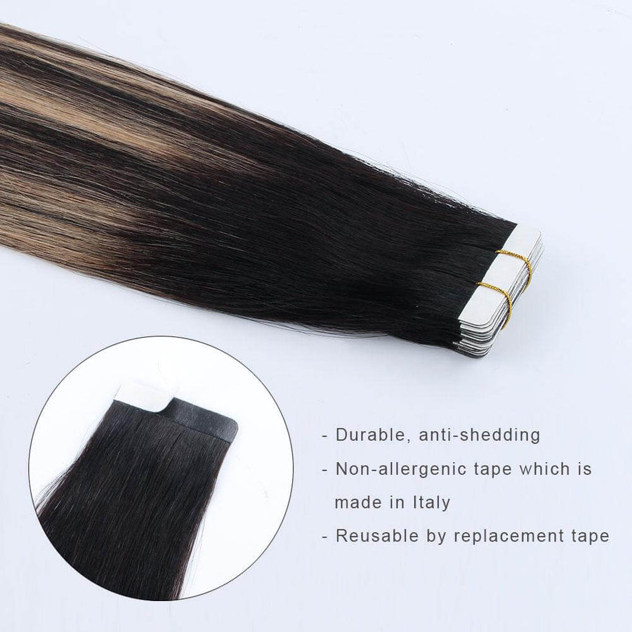Remy Tape-In Hair Extension Balayage B#1B/#12