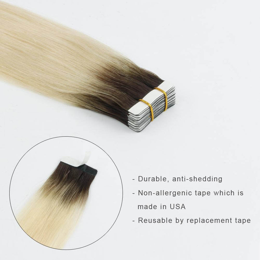 Remy Tape-In Hair Extension Rooted R#2/#60
