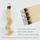 Remy Tape-In Hair Extension Rooted R#2/#60