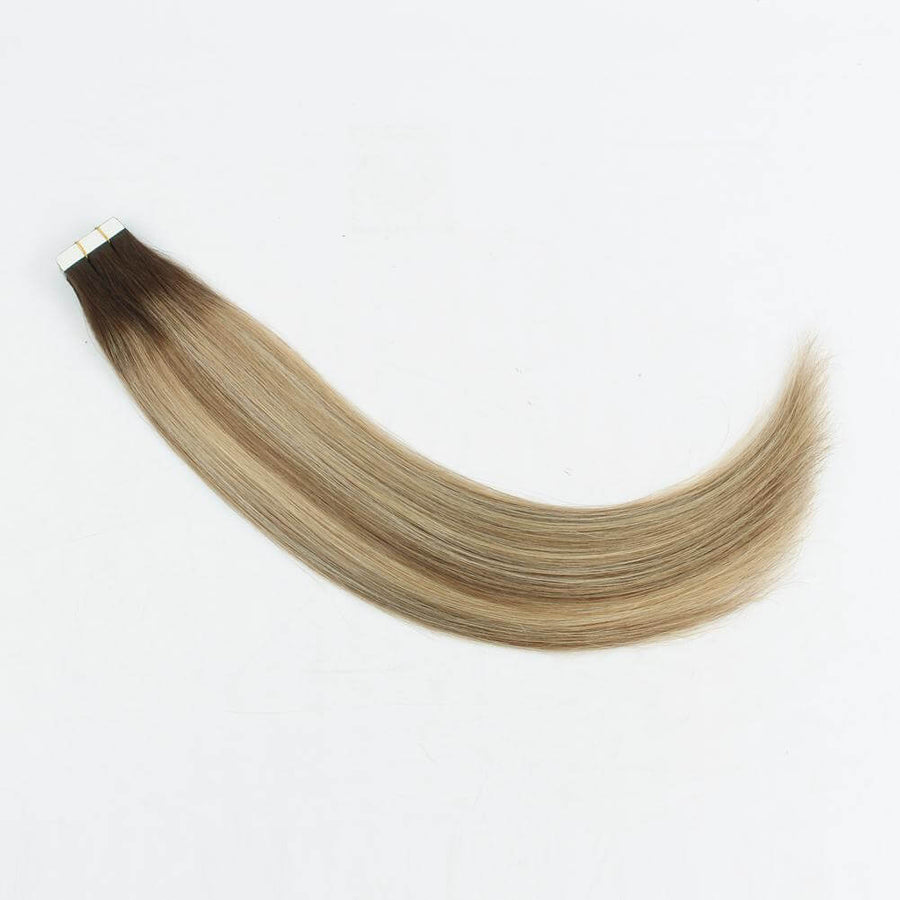 Remy Tape-In Hair Extension Rooted Highlights RP3-8/613