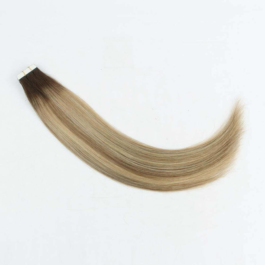 Remy Tape-In Hair Extension T#10/#613 Medium Golden Brown Ombre Beach Blonde
