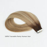 Remy Tape-In Hair Extension Rooted Highlights RP3-8/613