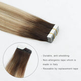 Remy Tape-In Hair Extension Rooted Highlights RP3-8/613