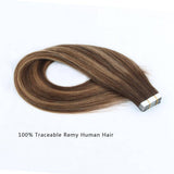 Remy Tape-In Hair Extension Rooted Highlights RP4-4/27