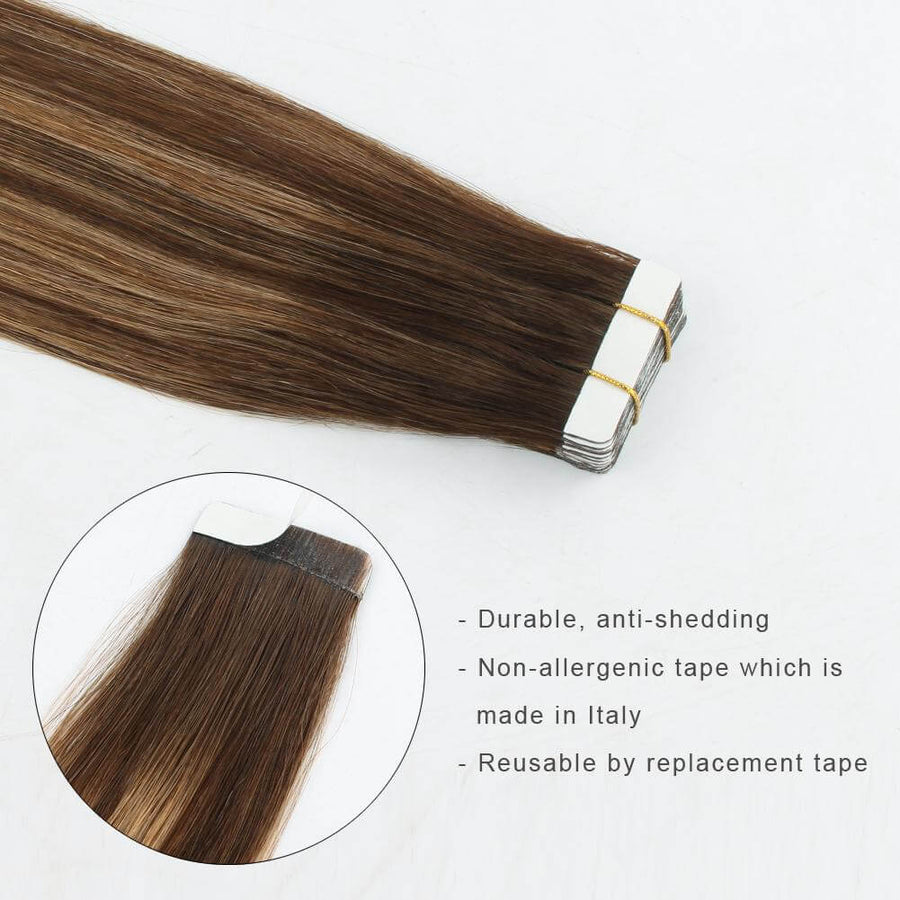 Remy Tape-In Hair Extension Rooted Highlights RP4-4/27