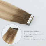 Remy Tape-In Hair Extension Rooted Highlights RP6-18/613