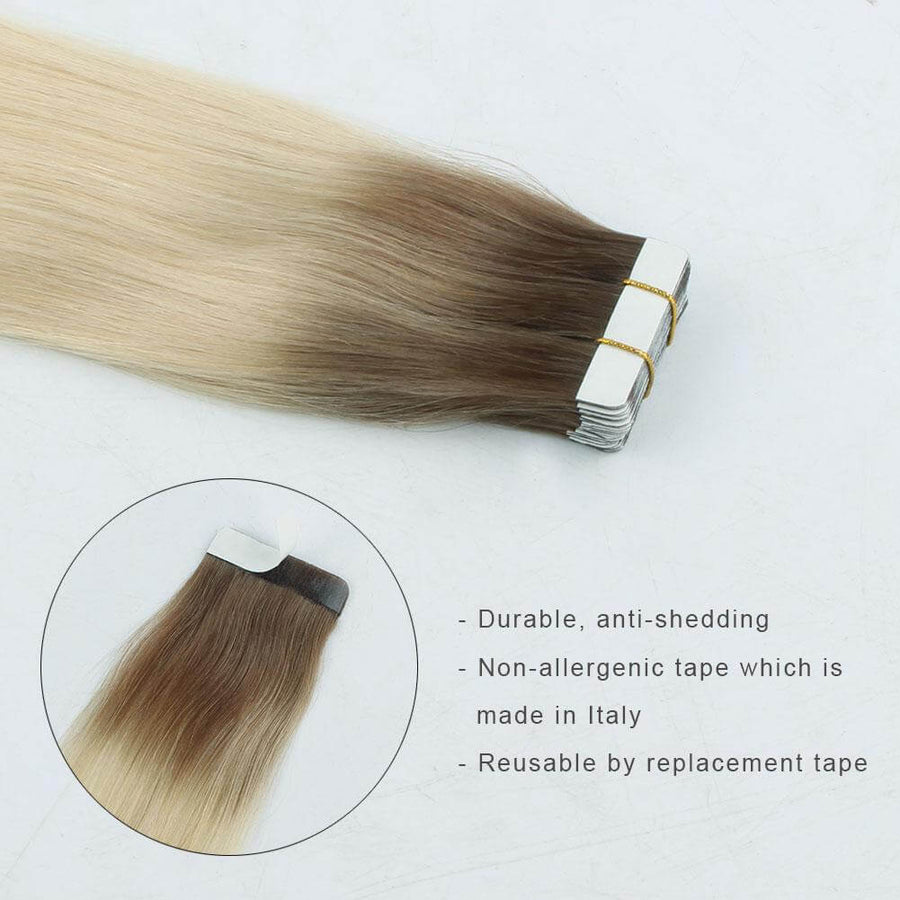 Remy Tape-In Hair Extension Rooted R#6/#60