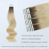 Remy Tape-In Hair Extension Rooted R#6/#60