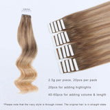 Remy Tape-In Hair Extension Balayage B#8/#18/#60