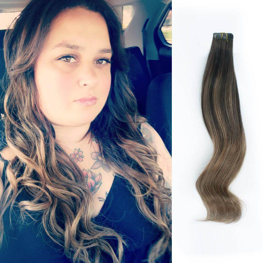 Remy Tape-In Hair Extension Balayage B#2/#6