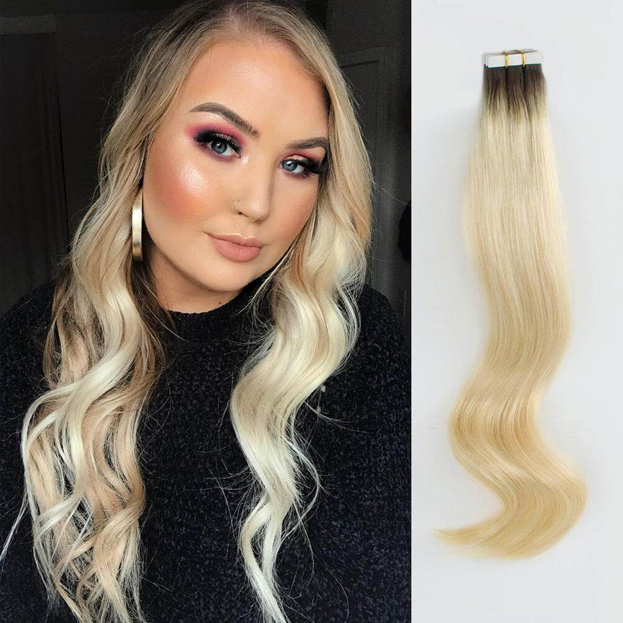 Remy Tape-In Hair Extension Rooted R#2/#60