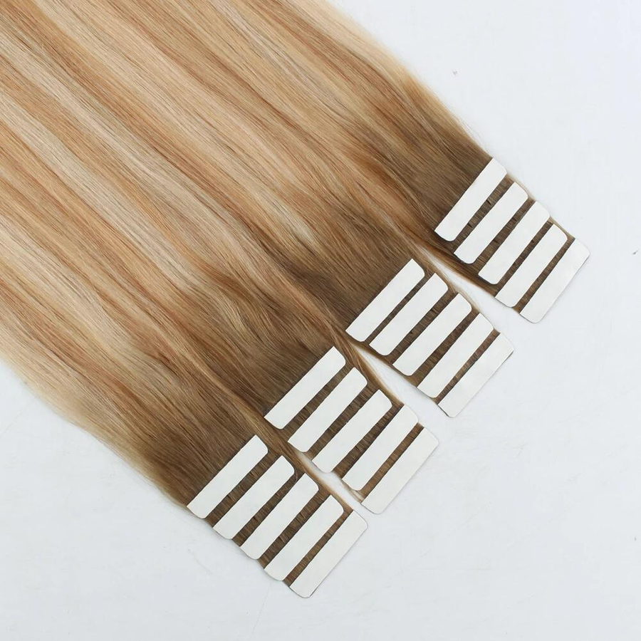 Remy Tape-In Hair Extension Rooted Highlights RP8-12/60