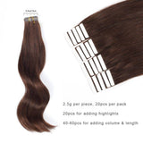 Remy Tape-In Hair Extension #3 Medium Dark Brown