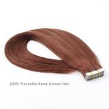 Remy Tape-In Hair Extension #33 Dark Auburn