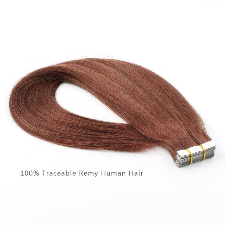 Remy Tape-In Hair Extension #33 Dark Auburn