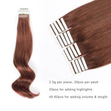 Remy Tape-In Hair Extension #33 Dark Auburn