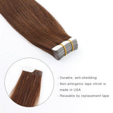 Remy Tape-In Hair Extension #4 Medium Reddish Brown