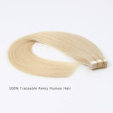 Remy Tape-in Hair Extensions #60 Platinum Blonde