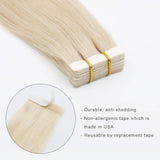 Remy Tape-in Hair Extensions #60 Platinum Blonde