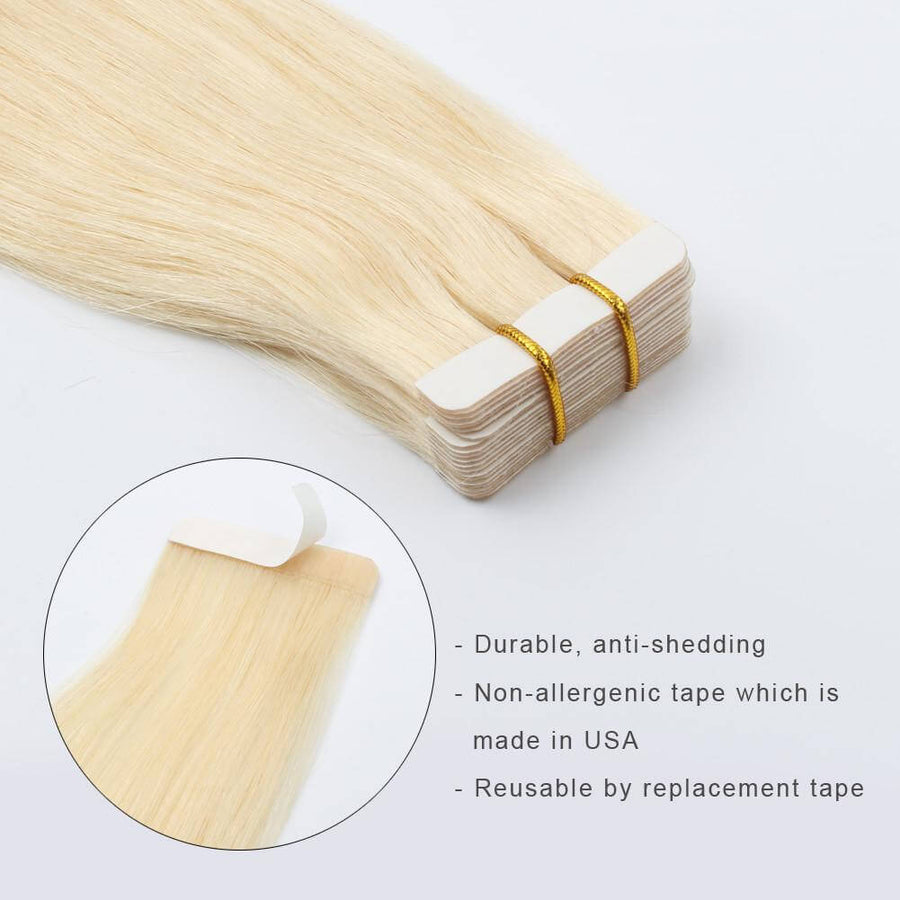Remy Tape-In Hair Extension #613 Beach Blonde