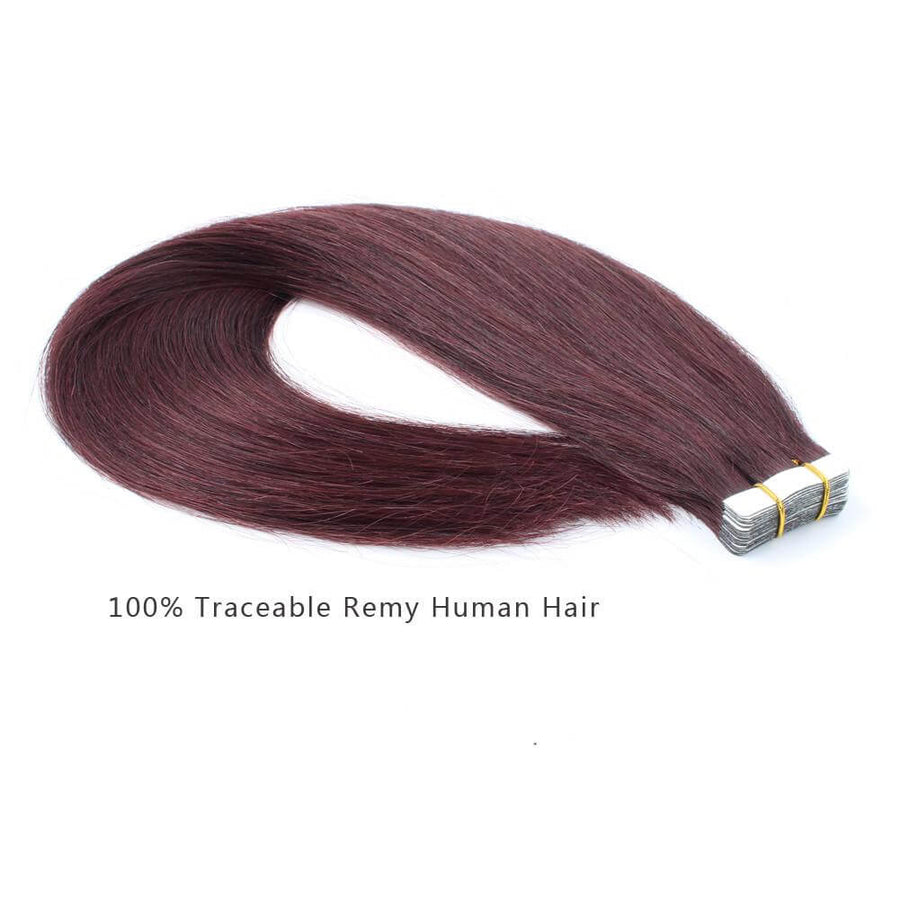 Remy Tape-In Hair Extension #99J Dark Wine