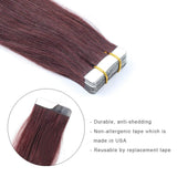 Remy Tape-In Hair Extension #99J Dark Wine