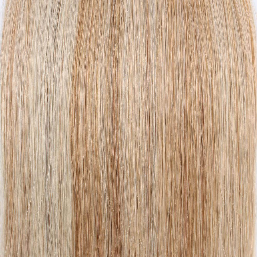 Remy Tape-In Hair Extension P #12/#60 Dark Dirty Blonde Highlights Ash Blonde