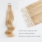 Remy Tape-In Hair Extension P #18/#613 Dirty Blonde Highlights Beach Blonde