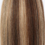 Remy Tape-In Hair Extension P #4/#12 Medium Brown Highlights Golden Brown